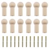 eMagTech 12PCS Wooden Coat Peg with Screws Natural Wood Hook