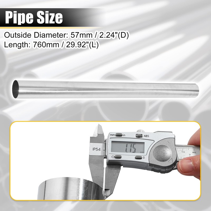 X AUTOHAUX 2pcs Straight 2.25" OD 30" Length DIY Custom