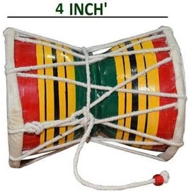 Lord Shiva Dhamru Pooja Item Dhamru Damru For Kids 4 Inch, Multicolor