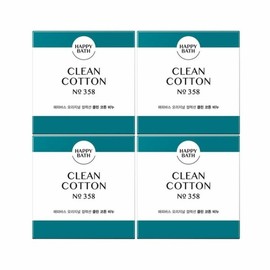 Happy Bath Original Collection Clean Cotton Soap 90g x 4 packs (WB6BF1E) / 해피바스 오리지널 컬렉션 클린코튼 비누 90g x 4개입 (WB6BF1E)