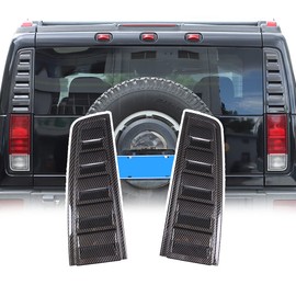 Fgtagtal Rear Upper Tail Light Lamp Vent Cover Guard Compatible with 2003-2009 Hummer H2, ABS Rear Lamp Cover Guard Trim Bezel Frame, 2PCS (Carbon Fiber Pattern Black)