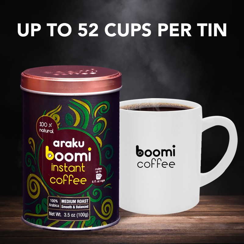 Boomi Premium Single Origin Instant Coffee Powder - Medium Roast,