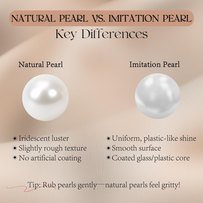 URTHEONE Pearl Earrings 8-9mm AAAAA+ Freshwater Studs for Women, 18K