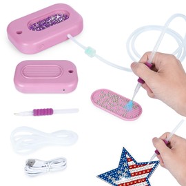 ARCTURINE Electric Diamond Art Painting Pen Kit, USB Powered 3-Speed Suction Wax-Free Vacuum Diamond Art Painting Pen Accessories Tool Rhinestone Picker Tool Craft & Drill Inlay Enthusiasts (Pink)