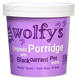 Wolfy's Organic Porridge with Blackcurrant Pot, 90 g, Pack of 6