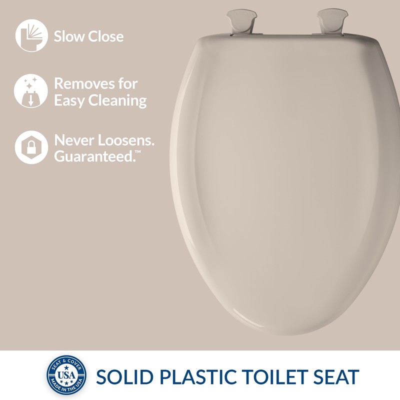 Bemis Classic Colors Slow Close Toilet Seat, Easy Clean Hinges