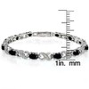 Ice Gems Sterling Silver Black Sapphire Accent Infinity Tennis Bracelet
