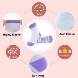 GRPSKCOS Toddler Girls Non Slip Socks 15 Pairs Toddler Anti Skid Socks for 0-7 Years Girls Kids（01 Patchwork on white, 1-3 Years