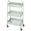 DUMOS 3 Tiers Rolling Metal Cart Shelf Utility Storage Organizer