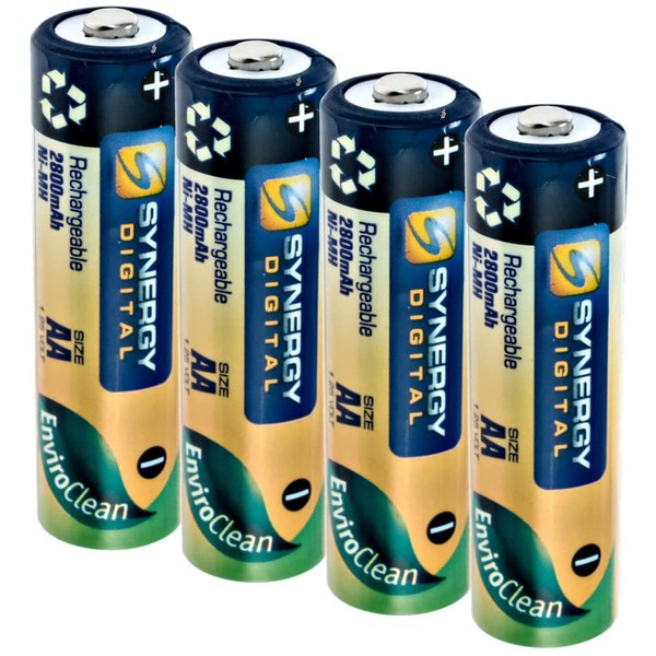 Synergy Digital Pack of 4 AA NiMH Rechargable Batteries - 2800mAh