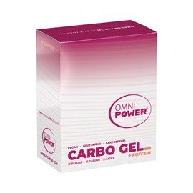 OMNi POWER Carbo Gel (Pack of 12) | Energy Gel for Quick and Easy Energy | With 100 mg Caffeine | Innovative Gel-like Texture | Tasteless | Vegan | 12 x 40 g Gel