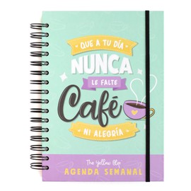 The Yellow Clip - Agenda semanal sin fecha para mujer, con stickers, agenda infinita de pasta dura, perpetua, planner semanal, planificador por semana (Menta)