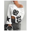 GORGLITTER Women's Number Graphic Jersey Crop Top Shirts Y2K 90s