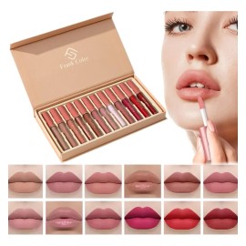 12 Colores Labiales Mate Larga Duracion Pintalabio