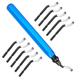 DIYLAND DIYLAND Deburring Tool Set, Metal Handle Hand Deburrer with 10 BS1010 Replacement Blades, 360 Rotating, for Plastic, 3D Printing, Metal, Aluminium, PVC, Steel