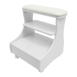 DreamRcoach Pedicure Foot Rest, Portable Pedicure Cart with Drawers, Moveable Foot Bath Stool, Spa Manicure Salon Funiture for Beauty Salons, Medical Clinics, Hair Salons(White)