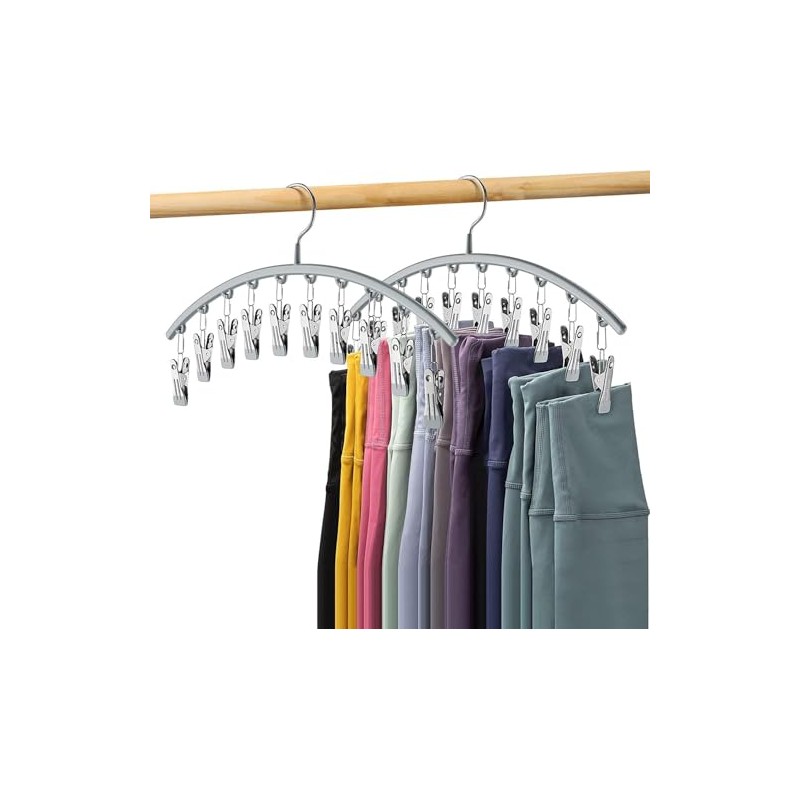 JZS 2 Pack Metal Pants Hangers Clothes Hanger for Closet,Rubber