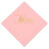 Weddingstar 3-Ply Gold Foil Cocktail Napkins Classic Pink - Wedding