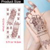 XMASIR 10 Sheets Brown Temporary Tattoo Sticker,Fake Arm Flower Temporary