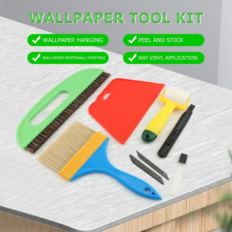 LOQJSS Wallpaper Smoothing Tool Kit,15 Pcs Smoother Tools Set,Wallpaper Smoothing