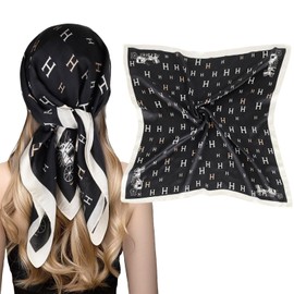Relang Fashion silk Satin Head Scarf for Women Hair Bandana Hair Scarf Wrap Neck Scarf for Women 27.5×27.5 inches