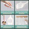 E-far Silicone Cooking Utensils Set, 7-Piece White Heat Resistant Kitchen