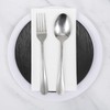 100 Pcs White Paper Napkins with Built-in Flatware Pocket Prefolded