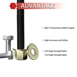 3" Front and 2" Rear Leveling Lift Kit for 1999-2006 Tundra, 3" Front Strut Spacers and 2" Rear Black Leveling Lift Block Kit Extended Square U-Bolts, 3"+2" Height for 1999-2006 Tundra