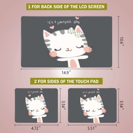 Laptop Notebook Skin Sticker Cover Decal Fits 12 13 13.3 14 15 15.4 15.6 inch Laptop Protector Notebook PC | Easy to Apply, Remove and Change Styles (Cute Cat)