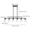 BONLICHT Black Farmhouse Chandelier for Dining Room,Modern 6-Light Linear Pendant