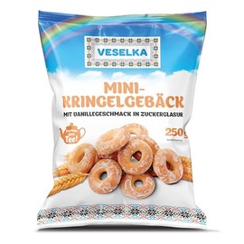 VESELKA Mini Curling Pastry with Vanilla Flavour in Icing 250 g