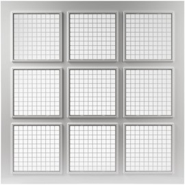 Vent Systems 2' x 2' ft Pack of 2 Plastic Suspended Ceiling Plate with Square Grid - 9 Piece Grid Register - Drop Ceiling Vent Cover - Increase Lightning - Reduce Dust Accumulation - 24" x 24" Grille
