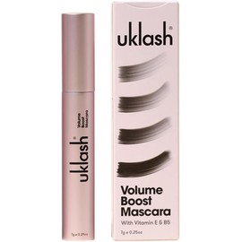 UKLASH Volume Boost Mascara - Extra-Black Pigmented, Water-Resistant, Vegan-Friendly, Paraben-Free with a Double-Sided Silicone Wand - Smudge-Proof Curling & Defining Formula