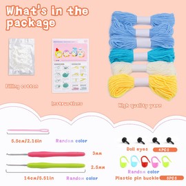 FeLeA Crochet Set for Beginners, Crochet Toy Set, Crochet Set for Beginners, Penguin, Crochet Starter Set, DIY Knitting Set with Crochet Hooks, Yarn, Step by Step Instruction Video, Crochet Set for