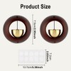 2 Pack Shopkeepers Bell for Door Opening, Magnetic Wood Doorbell