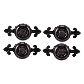 TEHAUX 4Pcs Durable Zinc Alloy Cabinet Door Pull Handles with Ceramic Knobs Stylish Hardware for Kitchen Closet and Furniture