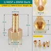 MiJunHD 2 x Brass Pipe Fitting 8mm Hose Barb 1/4"