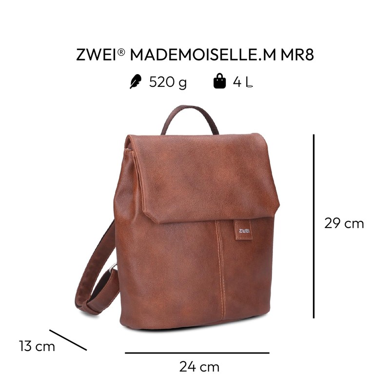 Zwei Women's Mademoiselle Mr8 Backpack, Cognac