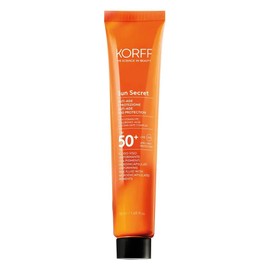 Korff Sun Secret Face Liquid with Microencapsulated Pigments SPF50+ Light, Very High Protection, Moisturising Effect, with DNA Safe Complex, Hyaluronic Acid and Vitamin PP, 50 ml