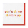 X&O Paper Goods Red ''Sun's Down Drinks Up'' Paper Cocktail