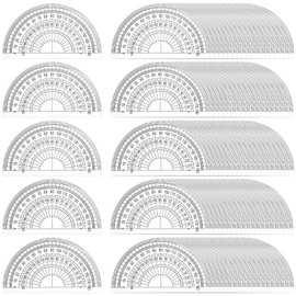 Nicunom 100 Pack Plastic Protractor 180 Degree Math Protractors Geometry Student Protractor, 4 Inches, Clear