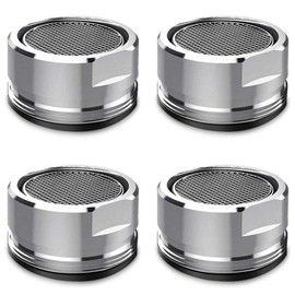 4 Pcs Water Saver Spout Filter Mesh Tap Head - Faucet Aerator Replacement Parts Insert Nozzle for Kitchen Bathroom Shower Sink, 24mm Tap Filter Nozzle, Flow Regulator, Silver