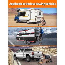 VKU Hitch Mount Stabilizer Series Steel Receiver Hitch Stand RV 5TH Wheel Accessories Universal Fit 2" Receiver Help to Reduce Shaking(16.7-29.7 inch)