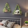 Fixwal Artificial Ivy LED-Strip Floating Shelves Set of 2, Macrame