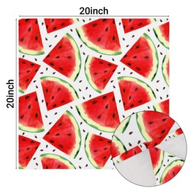 QsirBC Watermelon Pieces Cloth Napkins Set of 6 Reusable Washable Dinner Napkins 20x20 Square Decorative Napkins Soft for Kitchen Hotel Restaurant Banquet Wedding Party