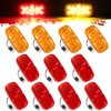 Partsam 11Pcs Upgrade Double Bullseye Amber/Red 16LED Marker Lights with
