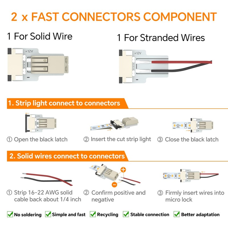 Obeaming RV Flexible LED Strip Light 12V Dimmable Tape Light