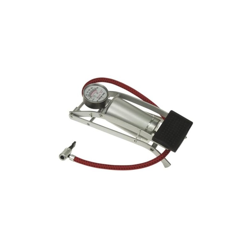 Perel AFP01 Foot Pump and Pressure Gauge, 6.9 Bar Max