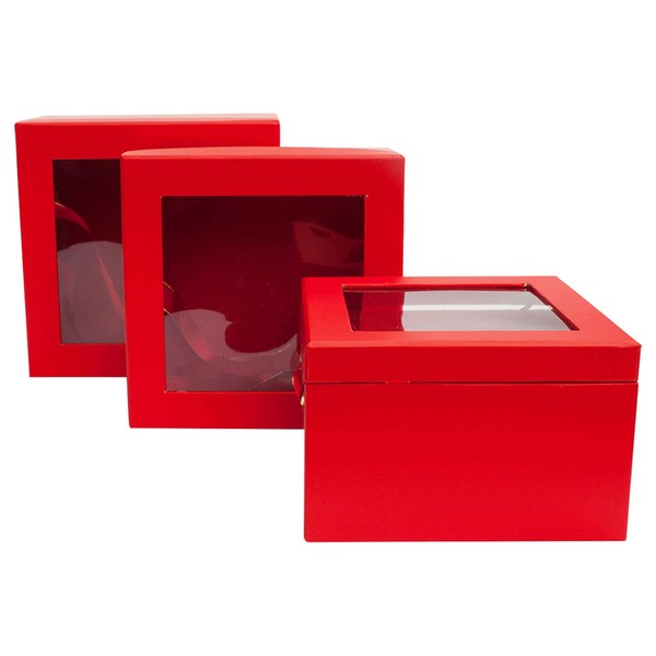 Emartbuy Set of 3 Rigid Luxury Square Presentation Gift Box,