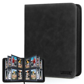 MIXPOET Trading Card Top Loader Binder, Trading Cards Folder Album with Sleeves, 4 Slot 112 Pockets, Collectible Games Storage Holder, MTG TCG Baseball Football Sports Cards, FOR TOP LOADERS ONLY